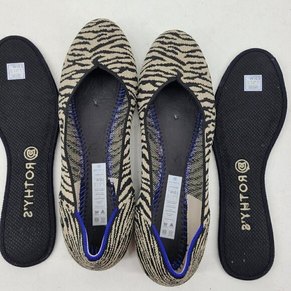Rothy's The Flat Zebra Print Womens 10.5 Shoes Ballet Retired - Picture 8 of 9